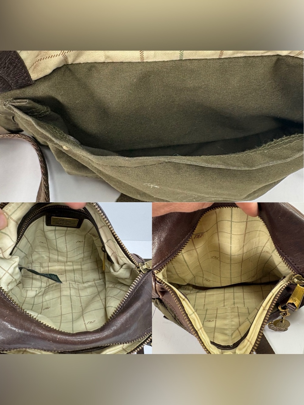 Ralph Lauren 1967 Heritage Utility Crossbody Olive Canvas & Leather Bag Military - Picture 9 of 12